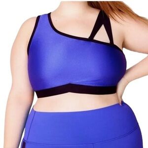NWT Fabletics Winn III Low Impact Sports Bra Size 4X Blue Black Gym Workout